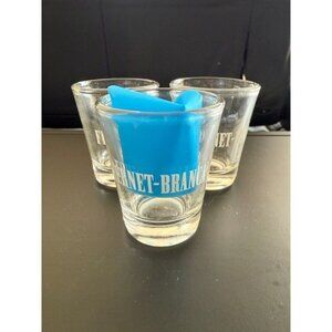 Fernet-Branca Milano Italian Liqueur White Set of 3 Clear Glass Shot Glasses New